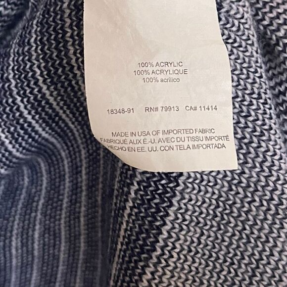 A Pea in the Pod Open Cardigan Sweater Duster Large Grey Blue Striped - Picture 4 of 6